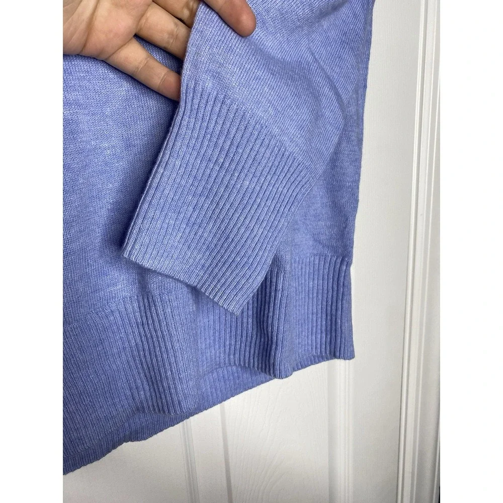 J Crew Mens Cashmere Blend Pullover V Neck Sweater Blue Large‎ New